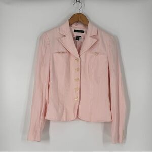 Lauren Ralph Lauren Linen Blazer in Light Pink | Size 6